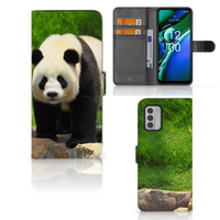 Nokia G42 Telefoonhoesje met Pasjes Panda - thumbnail