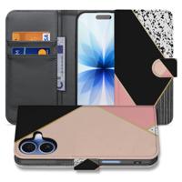 Abstract Black Pink Shapes Hoesje Voor iPhone 17 | Book Case