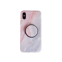 iPhone 12 hoesje - Backcover - Marmer - Ringhouder - TPU - Roze