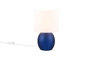 Trio Tafellamp Vela blauw glas met witte kap 517900112