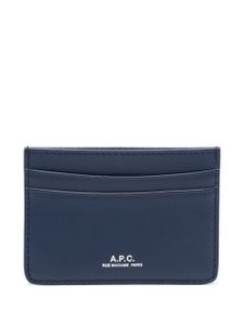 A.P.C. porte-cartes André en cuir - Bleu