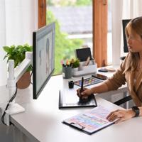 Ergotron NX Series NX MONITOR ARM WHITE flat panel bureau steun 86,4 cm (34") Zwart, Wit - thumbnail