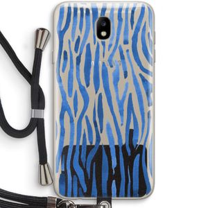 Blauwe nerven: Samsung Galaxy J7 (2017) Transparant Hoesje met koord