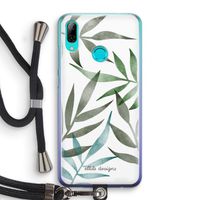 Tropical watercolor leaves: Huawei P Smart (2019) Transparant Hoesje met koord