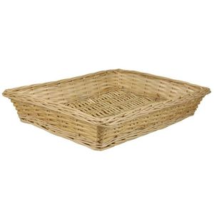 Rechthoekige rieten mand/schaal 41 x 32 x 8 cm   -