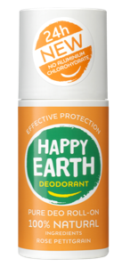 Happy Earth Pure Deodorant Roller Rose Petitgrain