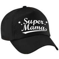 Super mama  moederdag cadeau pet /cap zwart voor dames   -