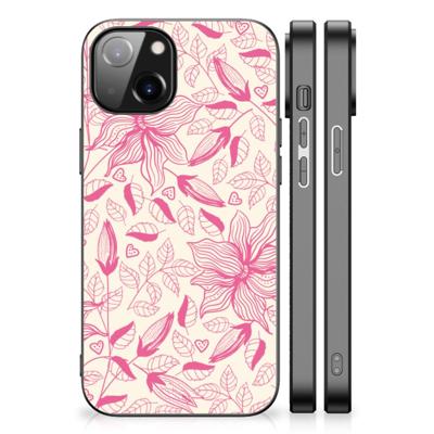 Apple iPhone 13/14 Bloemen Hoesje Pink Flowers Apple iPhone 13/14 Bloemen Hoesje Pink Flowers