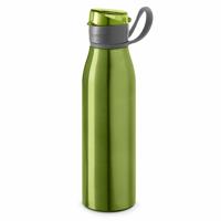 Aluminium waterfles/drinkflesmet klepdop en handvat - groen - 650 ml - Sportfles - Bidon