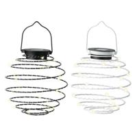 Lumineo Solar LEd Hanglamp 16 cm IJzerdraad/Zwart/Wit