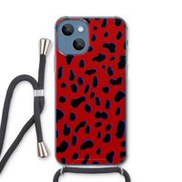 Red Leopard: iPhone 13 Transparant Hoesje met koord