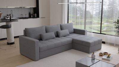 2dekans Hoekbank Kos Grijs - Universeel - Slaapbank met opbergruimte [Stofschade zijkanten - Niet in originele verpakking]