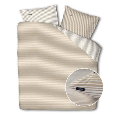 Dekbedovertrek McGregor - Lits-Jumeaux (240x240 cm) - Beige Flanel - Dessin: Strepen - McGregor - Dekbed-Discounter.nl