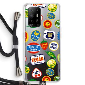 Fruitsticker: Oppo A95 5G Transparant Hoesje met koord