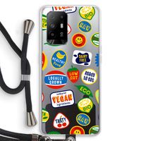 Fruitsticker: Oppo A95 5G Transparant Hoesje met koord