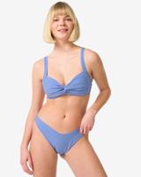 HEMA Dames Bikinibroekje Seersucker Blauw (blauw)