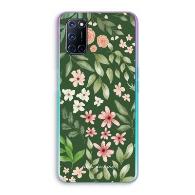 Botanical green sweet flower heaven: Oppo A92 Transparant Hoesje
