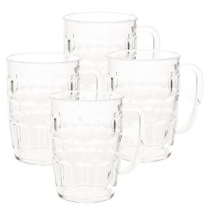 6x stuks onbreekbare bierpul transparant kunststof 50 cl/500 ml - Bierglazen