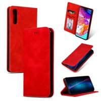 Retro huid voelen Business magnetische horizontale Flip lederen case voor Samsung Galaxy A70 (rood)