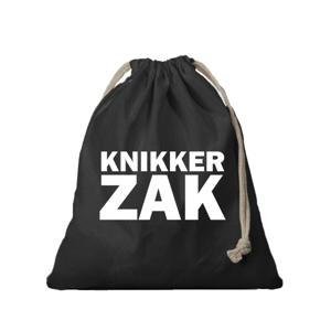 Canvas knikkerzak - zwart - met sluitkoord - voor jongens en meisjes
