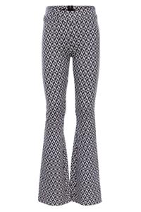 LOOXS 10sixteen Zomer flair broek meisjes jaquard - Geomatric paars/grijs