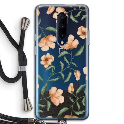 Peachy flowers: OnePlus 7 Pro Transparant Hoesje met koord
