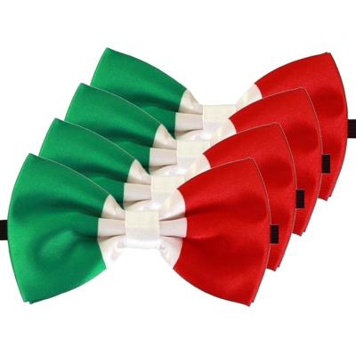 Verkleed vlinderstrikje - 4x - landen thema - Itali? - groen/wit/rood - Italiaanse vlag