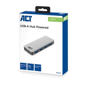 ACT AC6120 interface hub USB 3.2 Gen 1 (3.1 Gen 1) Micro-B 5000 Mbit/s Grijs