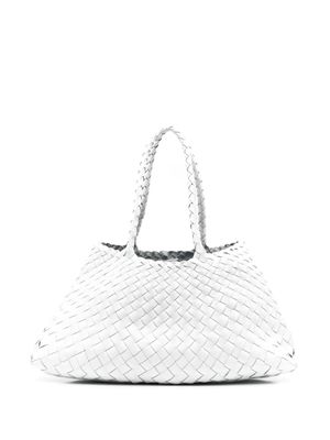 DRAGON DIFFUSION sac cabas Santa Croce en cuir tressé - Blanc