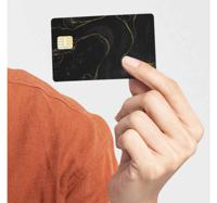 Decoratie stickers creditcard Zwart en gouden marmer - thumbnail