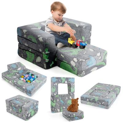 Modulaire Kinderbank met Kussen Lichtgevende Kinderbank met Machinewasbare Hoes en Vulling van Hoogwaardig Schuim Voor Kinderen 3+