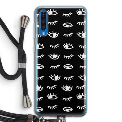 Eye pattern #3: Samsung Galaxy A50 Transparant Hoesje met koord