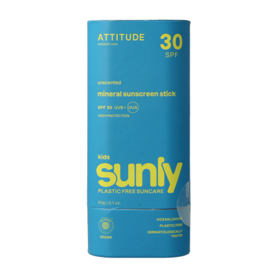 Attitude Sunly zonnebrandstick kids SPF30 60 Gram