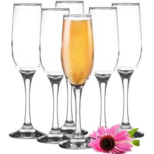 Champagneglazen - 6x - Rocroi - 200 ml - D5 x H23 cm - glas - flutes