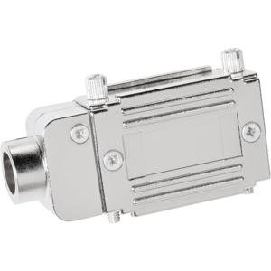 Provertha 77152M 77152M D-sub adapterbehuizing Aantal polen: 15 Kunststof, gemetalliseerd 90 ° Zilver 1 stuk(s)