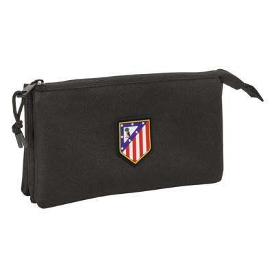Pennenetui met 3 vakken Atlético Madrid Zwart 22 x 12 x 3 cm