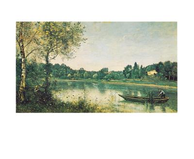 Kunstdruk J.B.C. Corot - L&apos;étang de ville d&apos;Avray 30x24cm