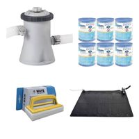 WAYS - Zwembad Onderhoud - Zwembad Verwarming & Filterpomp 1250 L/u & 6 Filters Type H & WAYS Scrubborstel