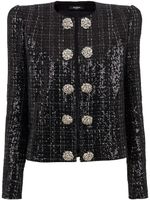 Balmain veste en tweed à sequins - Noir - thumbnail