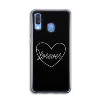 Forever heart black: Samsung Galaxy A40 Transparant Hoesje Forever heart black: Samsung Galaxy A40 Transparant Hoesje