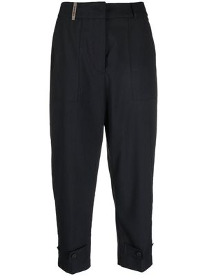 Peserico pantalon fuselé à taille haute - Bleu