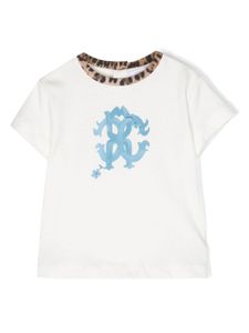 Roberto Cavalli Junior t-shirt en coton à logo imprimé - Blanc