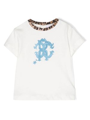 Roberto Cavalli Junior t-shirt en coton à logo imprimé - Blanc