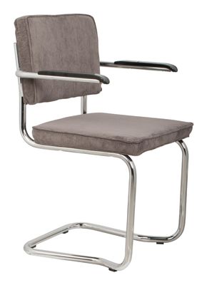 Eetkamerstoel Ridge Met armleuning, Kink, Ribstof, kleur Antraciet