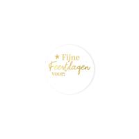 Stickers Fijne feestdagen voor wit/goud