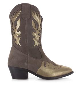 DWRS LABEL DWRS Label - Bella Elefante/Smoke Grijs Suede Cowboy laarzen Dames