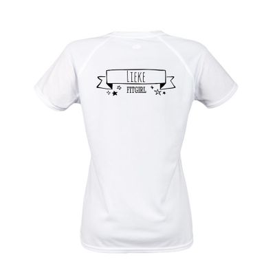 Sportshirt bedrukken - Dames - Wit - XXL