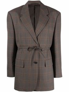 Prada blazer en laine à carreaux - Marron