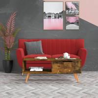 Salontafel 100x49,5x43 cm bewerkt hout gerookt eikenkleurig