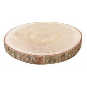 Decoratie boomschijf met schors - hout - D38 x H4 cm - rond